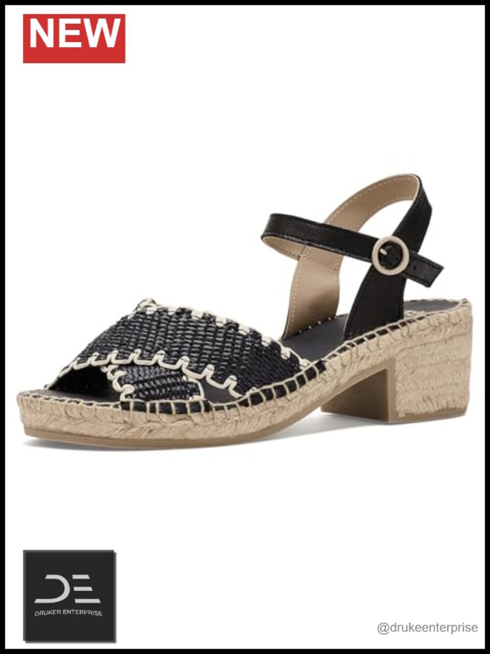 Andre Assous Calista Heeled Sandals Women's Espadrille Block Heel Peep Toe